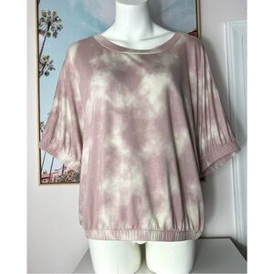 Express Light Pink Tie Dye Bubble Sweatshirt Crewneck Soft Top Size XL